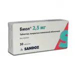 Биол, 2.5 мг, таблетки, покрытые пленочной оболочкой, 30 шт. фото