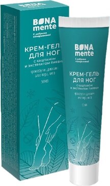 Bona Mente! Крем-гель для ног с троксерутином, каштаном и экстром пиявки, крем-гель для ног, 50 мл, 1 шт. фото