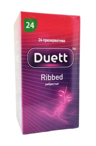 Duett Ribbed Презервативы, 24 шт, ребристые фото
