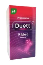 Duett Ribbed Презервативы, 24 шт, ребристые фото 