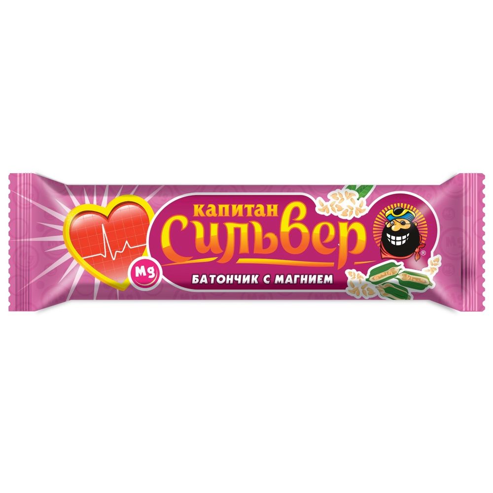 Капитан Сильвер, батончик, 50 г, 1 шт, кокосовый батончик в шоколадной глазури с магнием фото