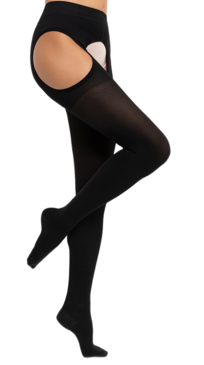 Интекс Универсал Чулки антиэмболические на поясе, 1 класс компрессии (18-21 mmHg), универсальный, пара, 1 шт, черного цвета фото