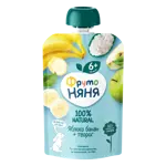 Фрутоняня детское пюре, пюре, 90 г, 1 шт, яблоко + банан + творог фото