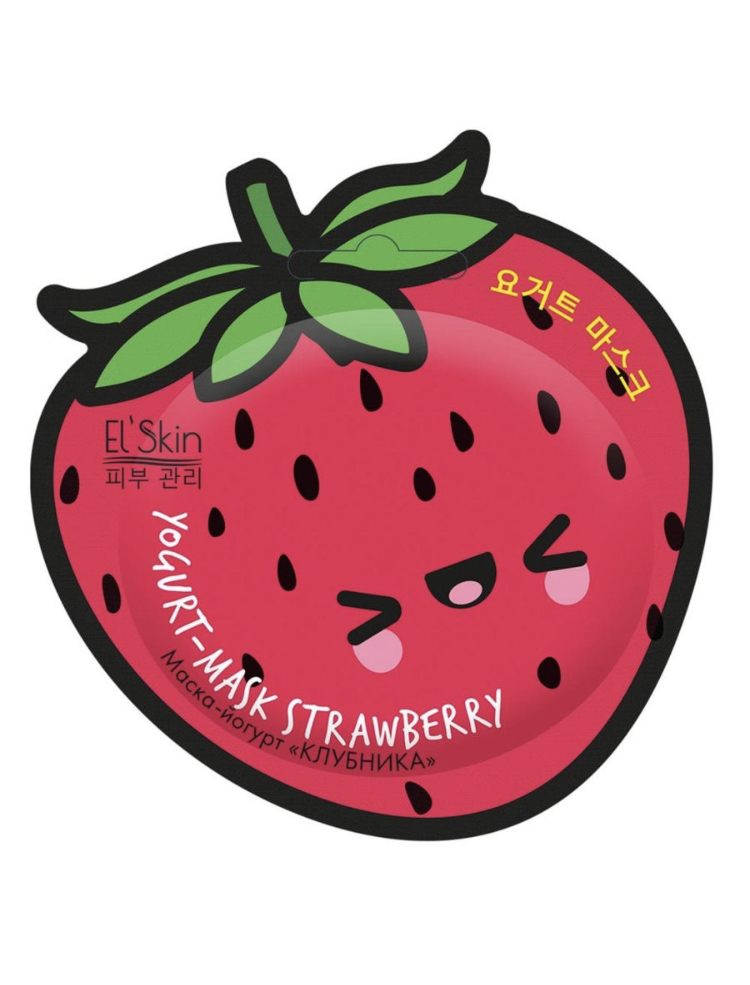 Elskin Маска-йогурт клубника, 10 г, 1 шт, для массажа и очищения кожи лица фото