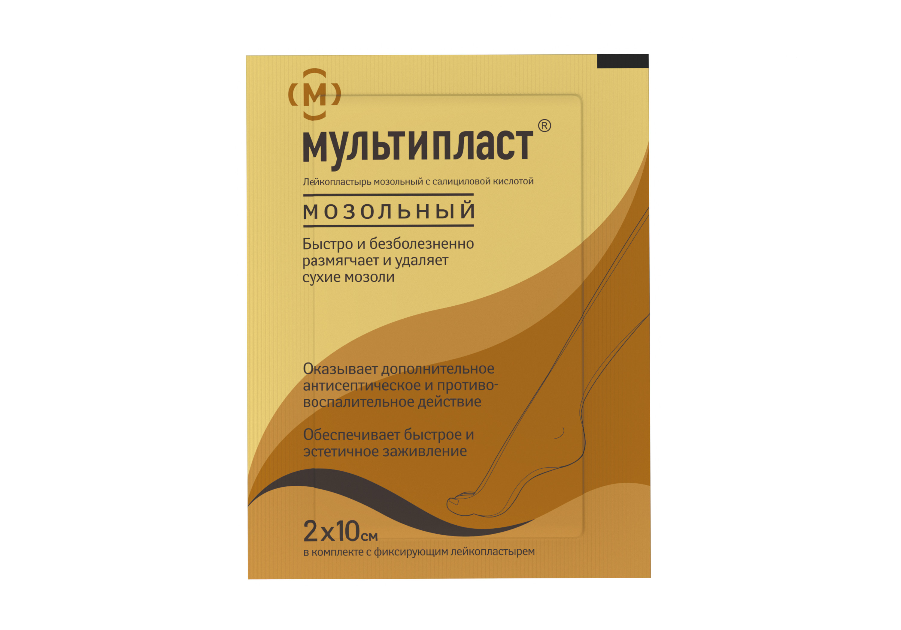 Мультипласт Лейкопластырь мозольный, 2 см х 10 см, пластырь, 1 шт. фото