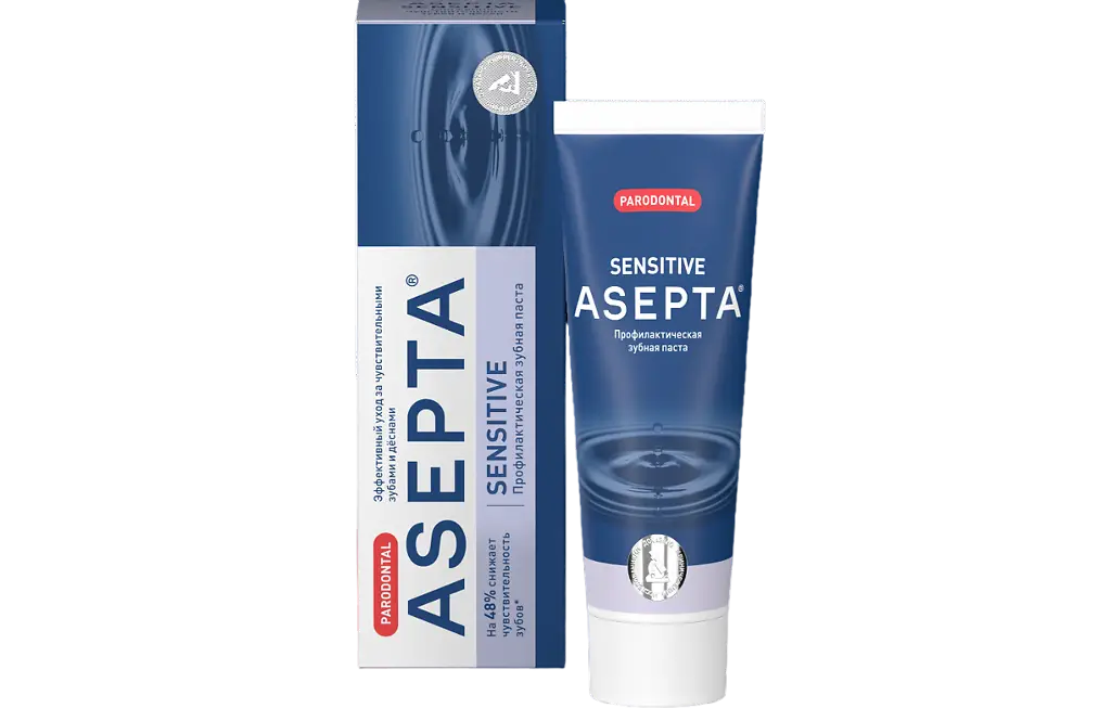 Асепта Sensitive Зубная паста, паста зубная, 75 мл, 1 шт. фото