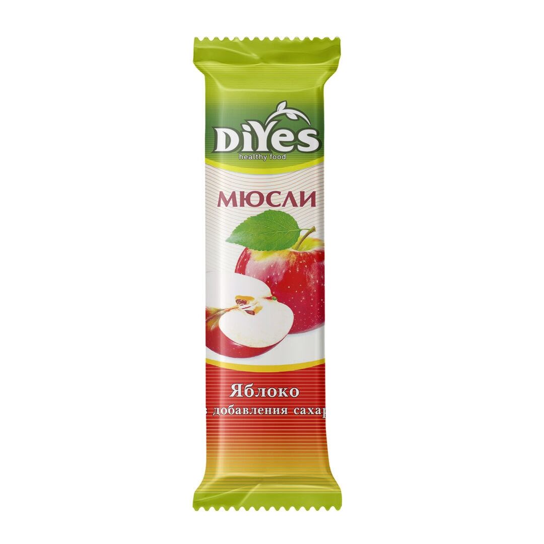 ДиYes батончик-мюсли, батончик, 25 г, 1 шт, яблоко, без сахара фото