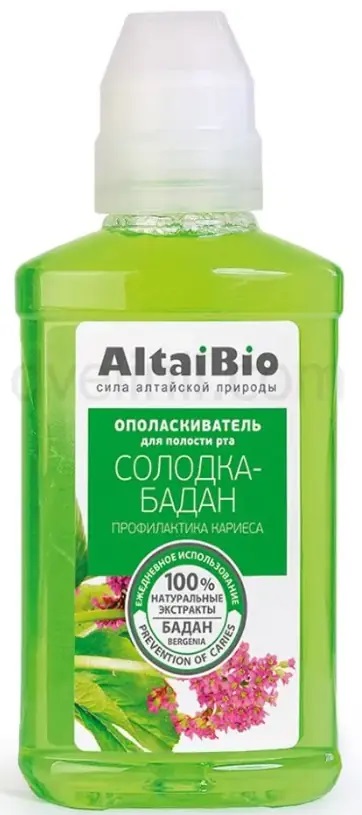 Altaibio профилактика кариеса Солодка-Бадан, ополаскиватель полости рта, 200 мл, 1 шт. фото