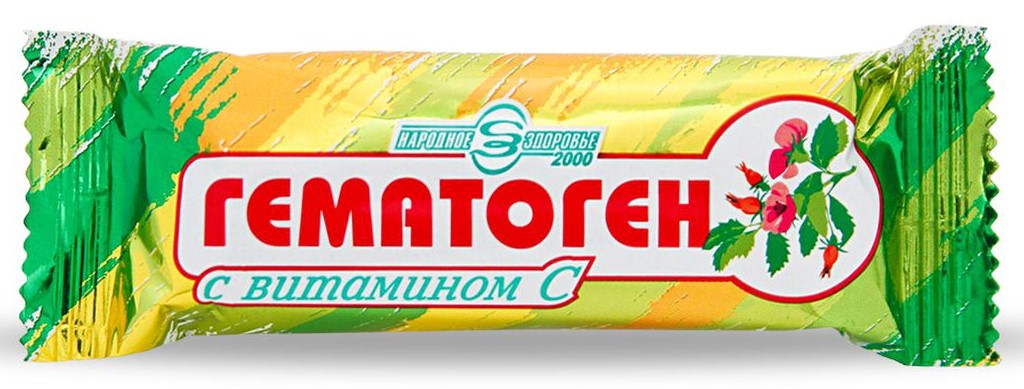 Гематоген Народный с витамином С, плитка, 40 г, 1 шт. фото