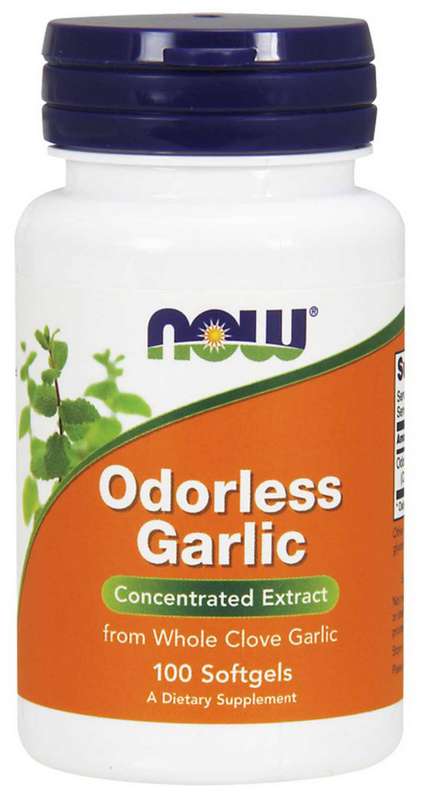 NOW Чеснок без запаха, капсулы, 100 шт. фото