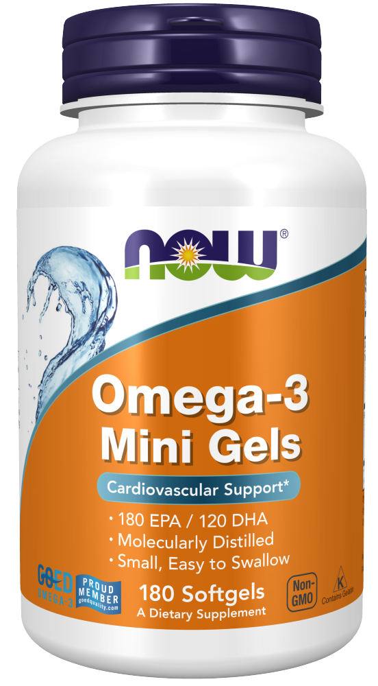 NOW Омега-3 Мини, 740 мг, капсулы, 180 шт. фото