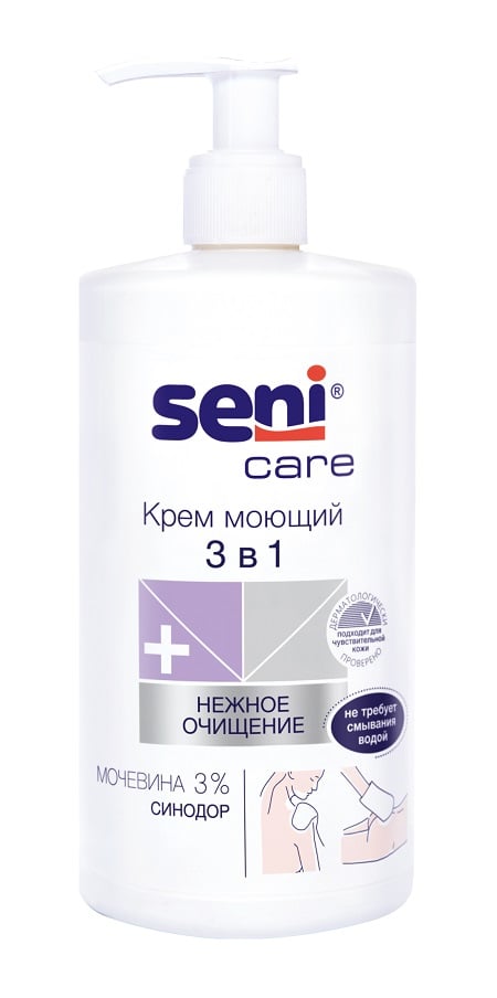 Seni care крем для тела моющий 3в1, моющий крем без воды и мыла, 500 мл, 1 шт. фото