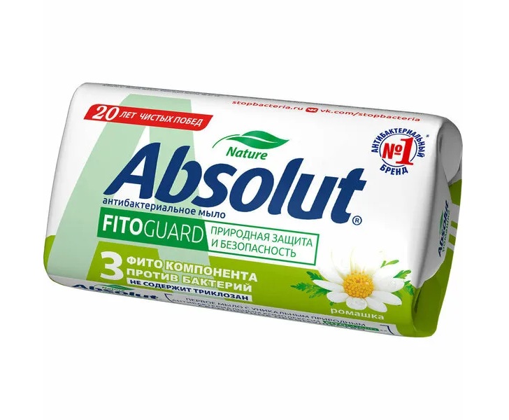 Абсолют FitoGuard Мыло твердое, мыло твердое, 90 г, 1 шт, с ромашкой фото