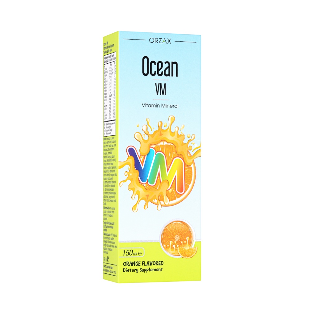 Orzax Ocean VM Витамины и минералы, сироп, 150 мл, 1 шт, апельсин фото