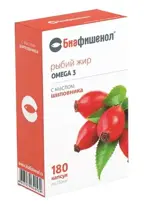 Биафишенол рыбий жир с маслом шиповника, капсулы, 180 шт. фото