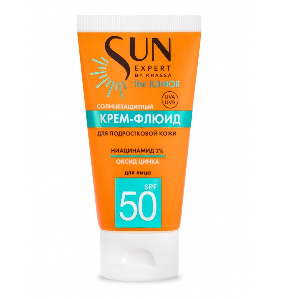Krassa Sun Expert by Junior Крем-флюид для лица, крем солнцезащитный, 50 мл, 1 шт, SPF 50 фото