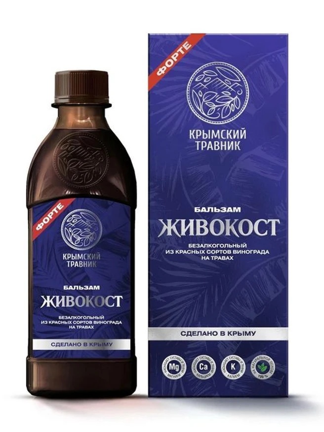 Крымский Травник Бальзам Живокост форте из красного винограда на травах, бальзам для приема внутрь, 250 мл, 1 шт. фото