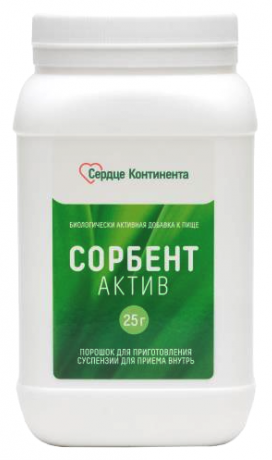 Сердце Континента Сорбент актив, порошок, 25 г, 1 шт. фото