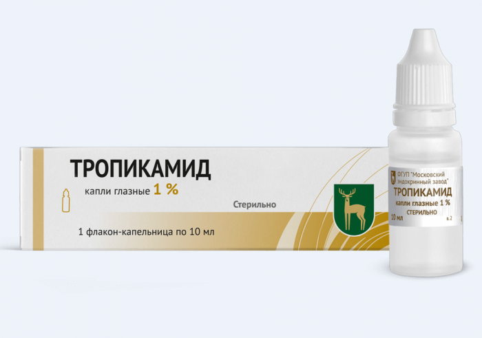 Тропикамид, 1%, капли глазные, 10 мл, 1 шт. фото