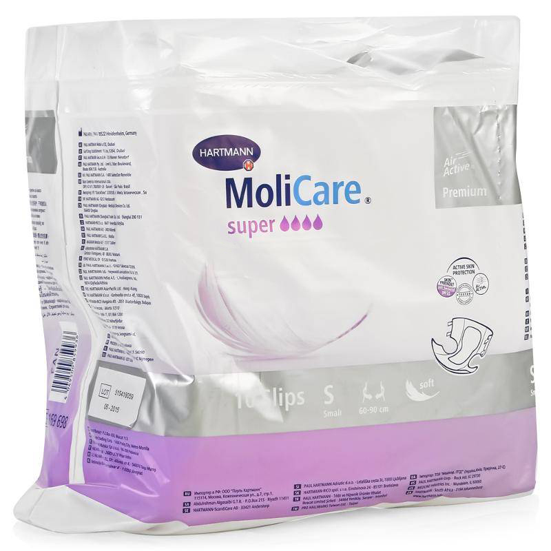 MoliCare Premium Super soft Подгузники воздухопроницаемые, размер S, 10 шт, 60-90 см фото