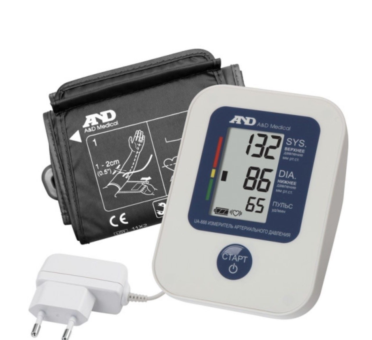 Тонометр автоматический AND UA-780, 1 шт, с адаптером и стандартной манжетой (22-32 см) фото