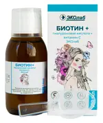 Биотин + гиалуроновая кислота + витамин С ЭКОлаб, жидкость для приема внутрь, 100 мл, 1 шт. фото