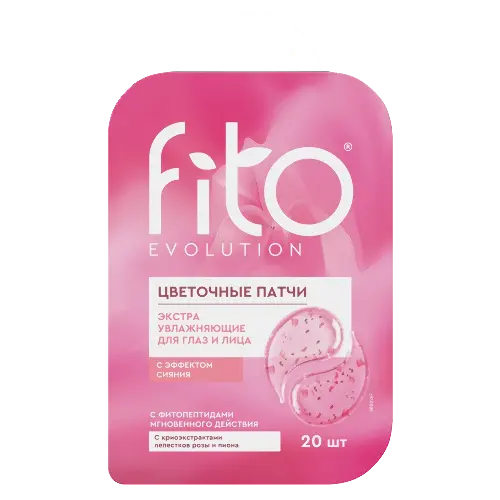 Fito evolution цветочные патчи для глаз и лица экстра увлажняющие, патчи для кожи вокруг глаз, 20 шт. фото