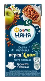 Фрутоняня кашка молочная гречневая, каша, 200 г, 1 шт, яблоко фото