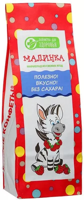 Лакомства для здоровья Мармелад, мармелад жевательный, 105 г, 1 шт, малина фото