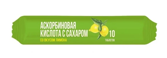 PL Аскорбинка с сахаром, таблетки жевательне, 10 шт, лимон фото