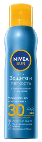 Nivea Sun Защита и Легкость Спрей солнцезащитный SPF30, спрей, 200 мл, 1 шт, водостойкий фото