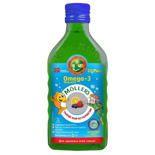 Рыбий жир Меллер, жидкость для приема внутрь, 250 мл, 1 шт, фрукты фото