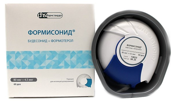 Формисонид, 80 мкг + 4.5 мкг/доза, порошок для ингаляций дозированный, 60 шт, блистер в ингаляторе фото