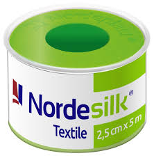 Nordeplast Nordesilk Лейкопластырь фиксирующий, 2,5см х 5м, пластырь медицинский, 1 шт, тканевая основа фото