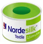 Nordeplast Nordesilk Лейкопластырь фиксирующий, 2,5см х 5м, пластырь медицинский, 1 шт, тканевая основа фото