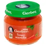 Гербер детское пюре, пюре, 80 г, 1 шт, морковь фото