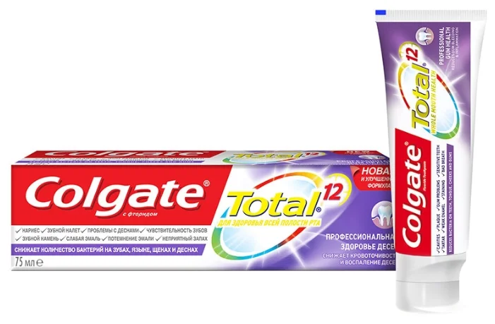 ColgateTotal 12 Зубная паста Профессиональная Здоровье десен, паста зубная, 75 мл, 1 шт. фото