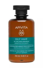 Apivita Шампунь балансирующий для жирных волос с мятой перечной и прополисом, шампунь, 250 мл, 1 шт. фото