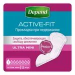 Depend Active Fit Ultra Mini Прокладки при недержании, 12 шт. фото