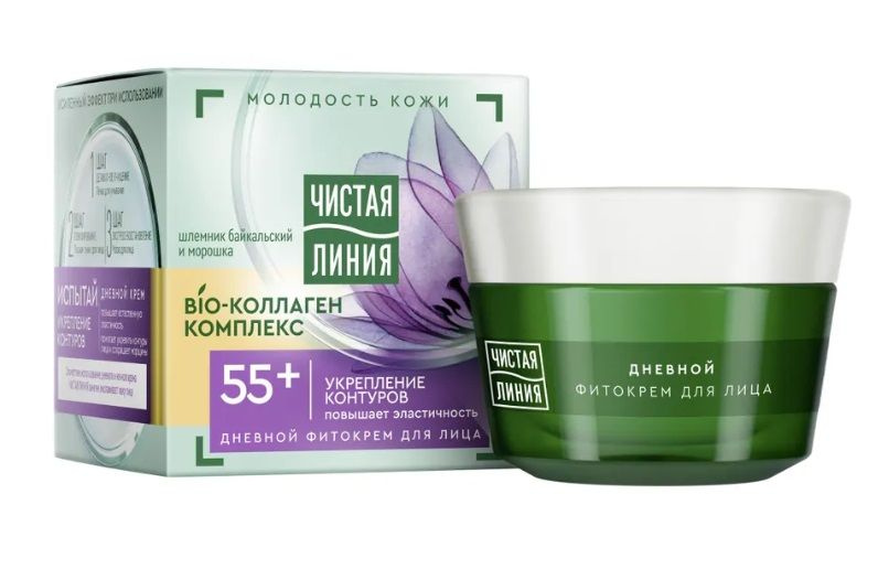 Чистая линия Фито-крем для лица дневной 55+ Шлемник и морошка, крем, 45 мл, 1 шт. фото