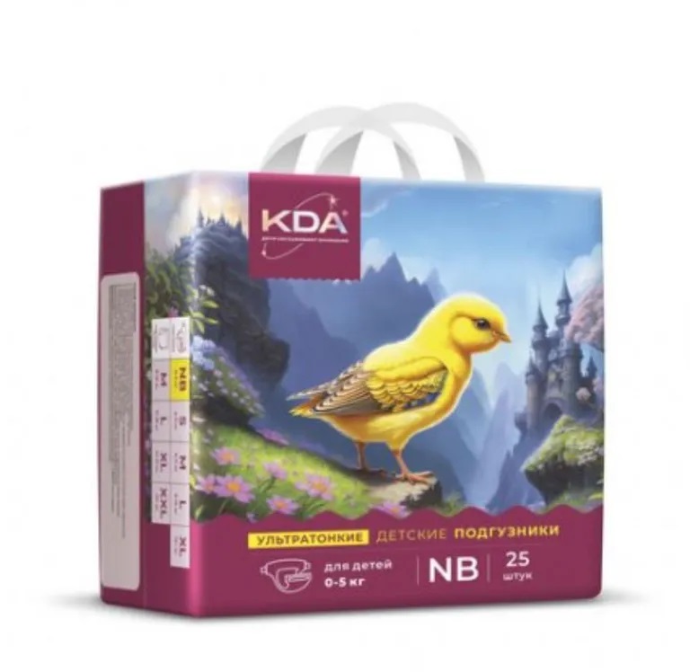 КДА Кидс Подгузники детские ультратонкие, 0-5 кг, 25 шт, р. NB фото