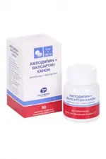 Амлодипин + Валсартан Канон, 5 мг + 160 мг, таблетки, покрытые пленочной оболочкой, 90 шт. фото 