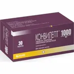 Конвилепт, 1000 мг, таблетки, покрытые пленочной оболочкой, 30 шт. фото