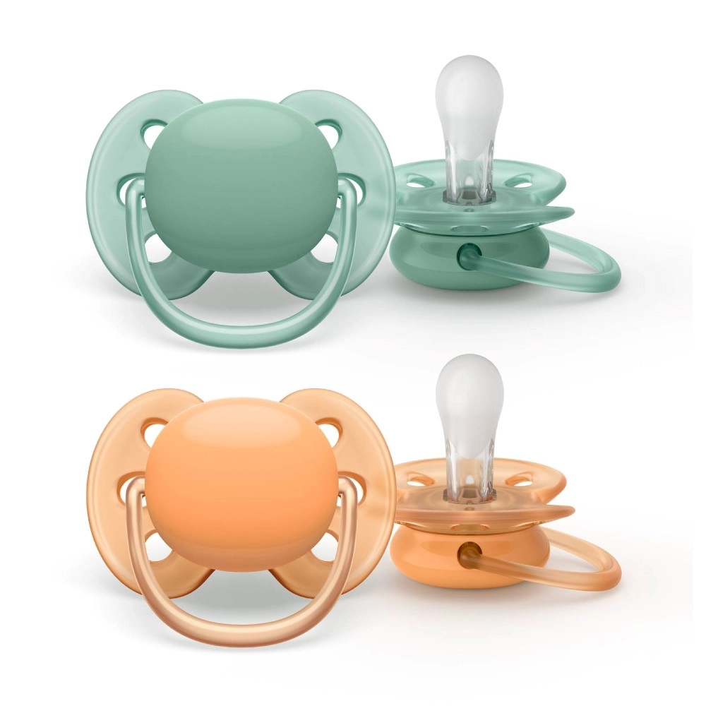 Avent ultra soft соска-пустышка силиконовая, 0-6 месяцев, 2 шт, арт. scf091/03 фото