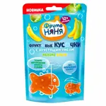 Фрутоняня Фруктовые кусочки без сахара, 12 г, 1 шт, с хрустящим рисом, яблоко + банан фото