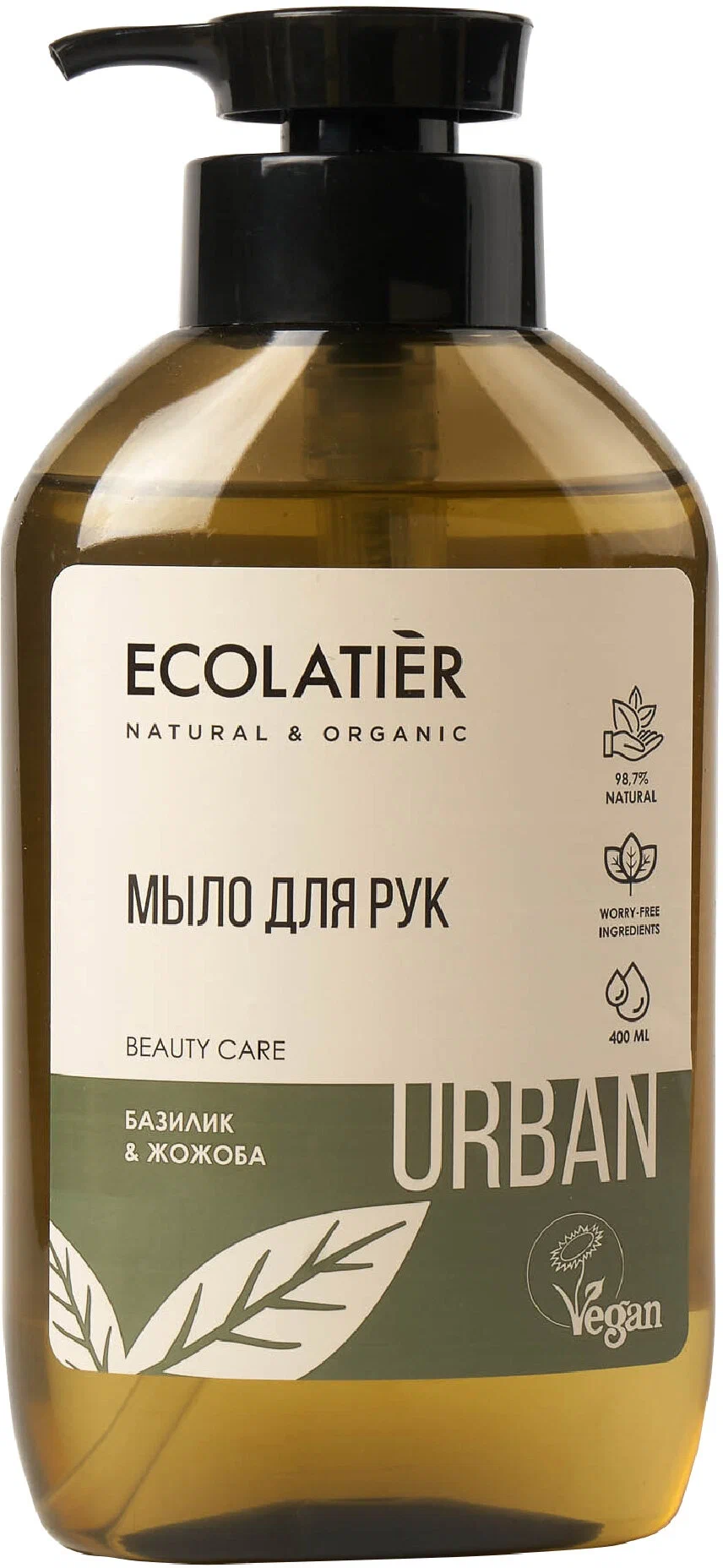Ecolatier Urban Мыло жидкое для рук, мыло жидкое, 400 мл, 1 шт, базилик + жожоба фото