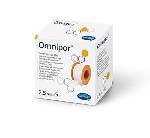 Omnipor Пластырь фиксирующий, 2.5х500 см, пластырь медицинский, 1 шт, белого цвета, нетканая основа фото