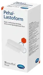Peha-Lastoform Бинт эластичный фиксирующий, 10 см х 4 м, 1 шт, белый фото