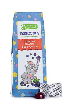 Лакомства для здоровья Мармелад, мармелад жевательный, 105 г, 1 шт, черника фото