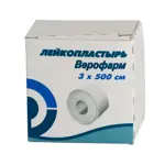 Верофарм Лейкопластырь фиксирующий, 3 см х 500 см, пластырь медицинский, 1 шт, белого цвета, тканевая основа фото